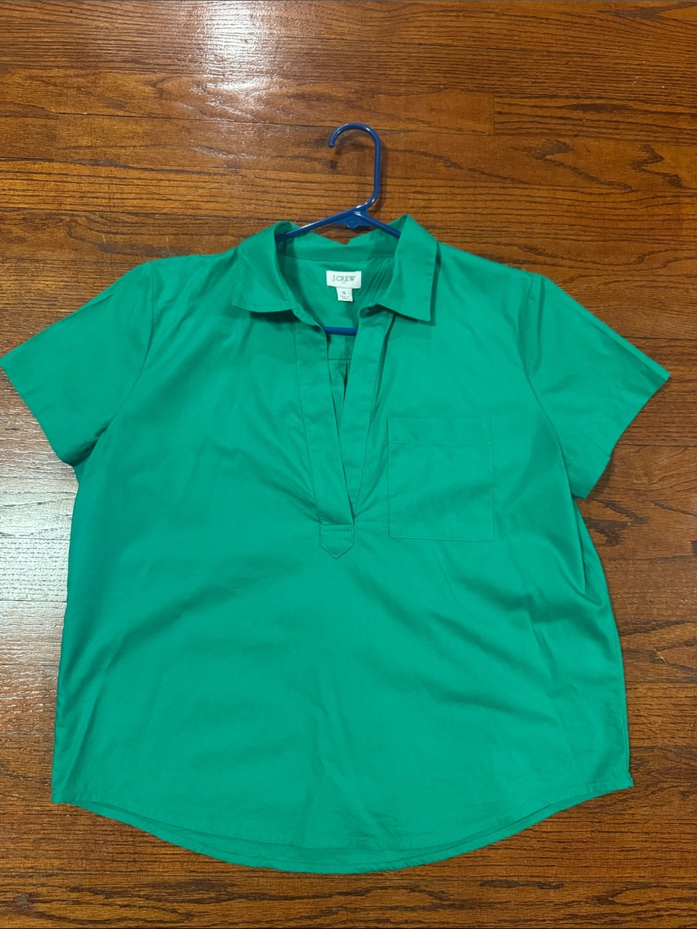 J. Crew Emerald Green Short-Sleeve Blouse